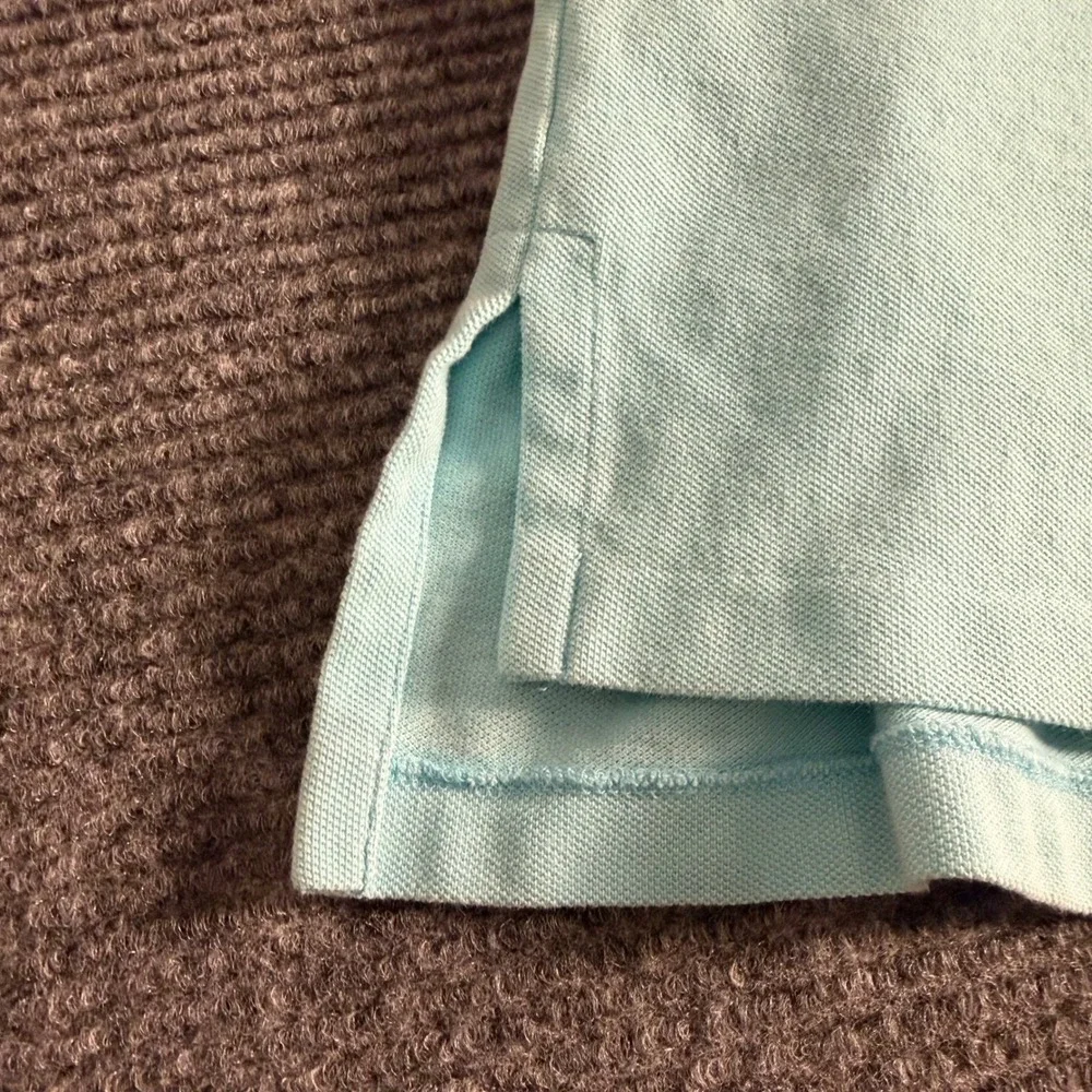 Polo Ralph Lauren Mens Large Light Blue Short Sleeve Pique Polo‎ Shirt Red Pony